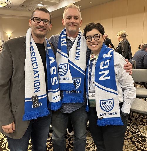 NGA volunteers receive rally scarves