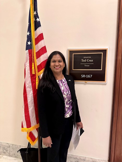 NGA's Urmilla Sowell at the office of Senator Ted Cruz (R-TX).