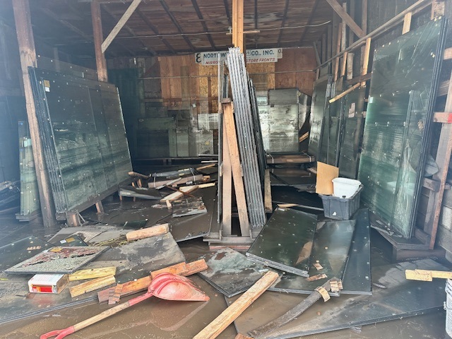 Northwest Glass flood damage 